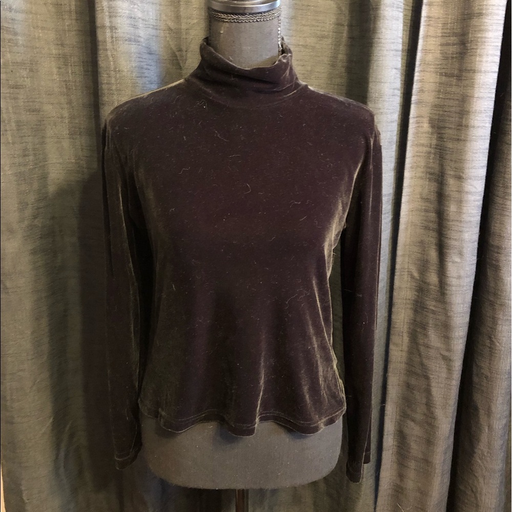 Expressions Black Velvety Mock-turtleneck